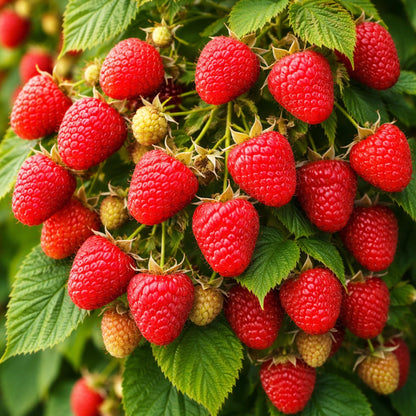 Joan J Raspberry Plants – Thornless Red Raspberry with Large Sweet Berries – Everbearing Fruit Plants for Home Gardens (3 Plants)