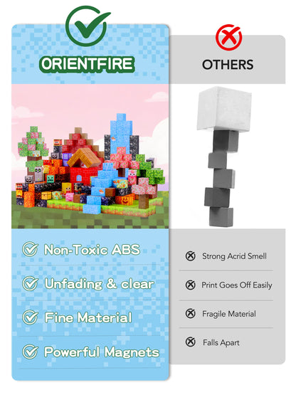 208 PCS Magnetic Building Blocks Toys Kids -0.8in 3D Magnetic Blocks Magnet Build Cubes Boys STEM Constructions Sensory Stacking Toy Set Girls Age 3+,4,5,6,7,8,9,10,11,12 Christmas Birthday Gifts