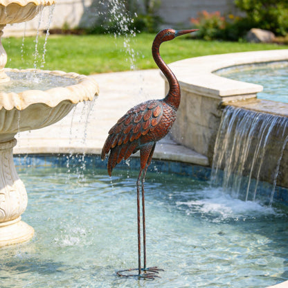 chisheen Outdoor Garden Crane Statues and Sculptures Metal Yard Art Statue for Garden Decoration Large Size