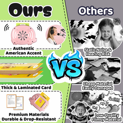 Baby Talking Flash Cards for Toddlers 1-3 with 224 Words, Montessori Learning Pocket Speech for Toddler, Card Early Education Device for Autism, Baby Talking Flash Cards for Toddlers 1-3