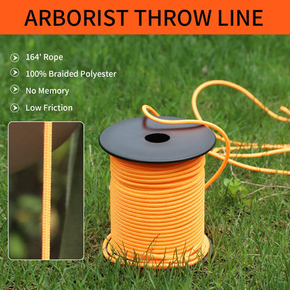 SENSILIN Arborist Throw Line Kit, Arborist Throw Weight and Line Kit, 164’ Ultra Slick Polyester Rope and 14Oz Throw Bag, Arborist Equipment Suitable for High Limb Throwing