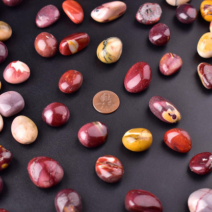 SigMntun Mookaite Jasper Healing Crystal Stone Set - 24 Pieces, 0.6" Natural & Polished Stones for Healing, Meditation, Reiki, Chakra, Crafting & Decoration