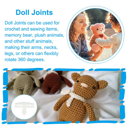 PATIKIL 15, 20, 25, 30, 35, 40, 45mm Doll Joints, 42 Set Plastic Removable Animal Joints Connector Engage Bolt for Bear Limbs Making Head Joints DIY Crafts