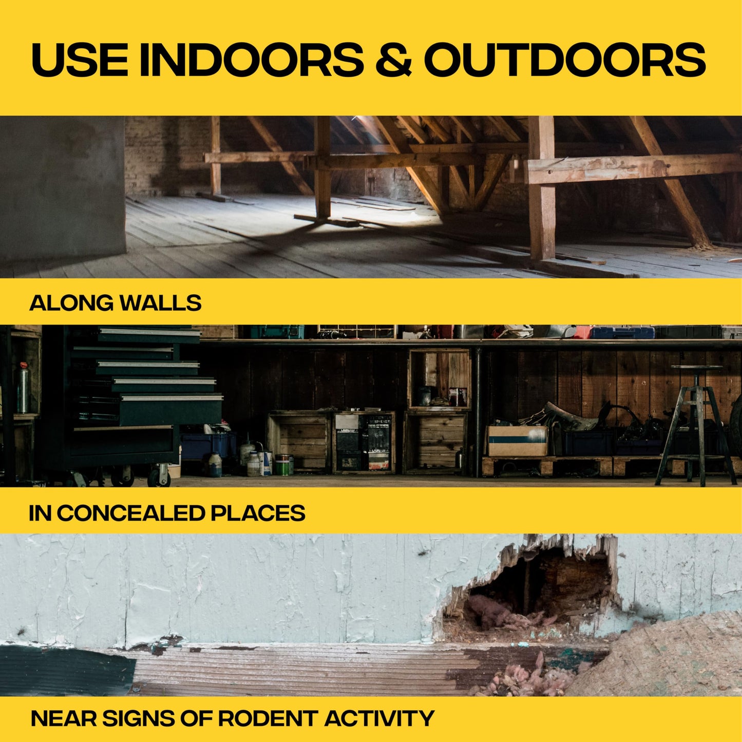 Victor Rat Poisoning for Inside & Outdoor Use - Kills Rats, Mice, Meadow Voles, Mouse Poisoning for Indoor & Outside Areas, Ready-to-Use, Yellow, M925, 4 lbs