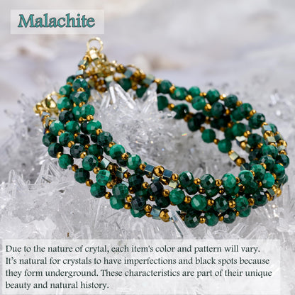 Farfume Malachite - Transformation - Crystal Beaded Bracelets, Chakra 4mm Natural Stone Beads Bracelets, Gemstone Spiritual Jewelry Gifts for Mother's Day