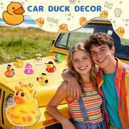 55 Packs Rubber Ducks in Bulk Assortment Car Ducks for Ducking, Small Rubber Duckies for Toddler Baby Bath Toys Floater Duck Bath Pool Toys Kids Party Favors with Mesh Carry Bag