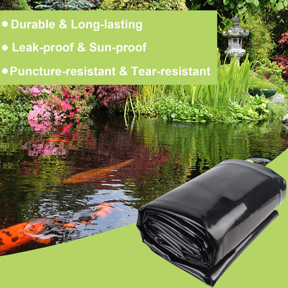 Adroiteet 10 x 15 FT Pond Liner, 20 Mil Fish Pond HDPE Liner, Pond Liners for Outdoor Ponds, Koi Ponds, Garden Fountain, Waterfall