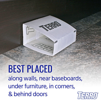 TERRO T3206SR Non-Toxic Indoor Spider, Ant, Cockroach, Centipede, & Insect Traps - Includes 12 Bug Traps Indoor for Homes