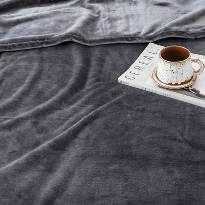 IR Imperial Rooms Fleece Blanket - Super Soft Fluffy Dark Grey Throw Blanket for Sofa and Bed - Warm and Cozy Lightweight 400 GSM Microfiber Bed Throws Blankets, 50x60 Inches (Throw/Travel)