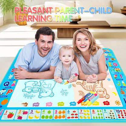 Water Doodle Mat Kids Painting Writing Board Mess Free Doodle Drawing Mat Educational Toys Gifts 40X 32 Inches Extra Large Coloring Mats for Toddlers Boys Girls Age 3 4 5 6 7 8 9 10 11 12 Year Old