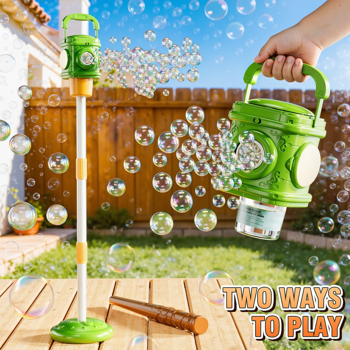 XINNOVEL Bubble Machine for Toddlers 3-5, Bubble Blower Maker Lights Music with Remote Control, Standing Bubble Blower for Parties Birthday Wedding Toddlers Kid Summer Outdoor Toys