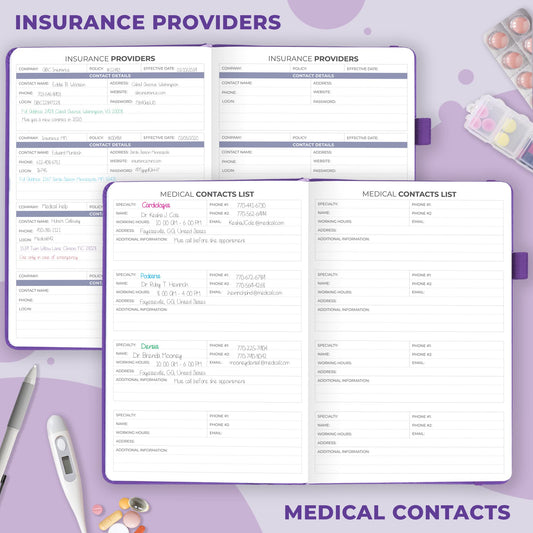 Clever Fox Compact A5 Medical Planner 12-Month – Medical Notebook, Health Diary, Wellness Journal & Logbook to Track Health – Self-Care Medical Journal – 12 Months, Undated (Purple)