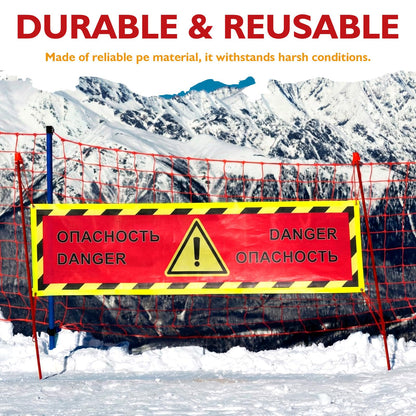Nuanchu Temporary Safety Fence 4 x 50 Feet Plastic Mesh Fencing roll Reusable Mesh Fencing Netting for Garden, Snow Fence, Animal Barrier, Swimming Pool, Poultry, Deer, Dogs, Construction Orange
