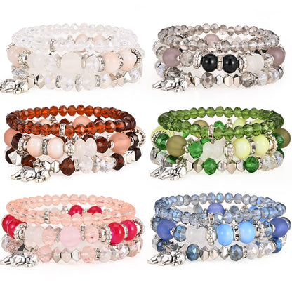 Bohemian Bracelet Sets for Women - 6 Sets Stackable Stretch Bracelets Multi-color Boho Jewelry for Women Hippie Bracelets Dainty Jewelry Best Friend (Elephent Bead Bracelets)