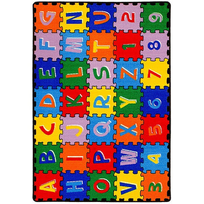 CR Kids/Baby Room/Daycare/Classroom/Playroom Area Rug. ABC Puzzle (A-Z and 1-9). Educational. Fun. Bright Colorful Vibrant Colors (5 Feet X 7 Feet)