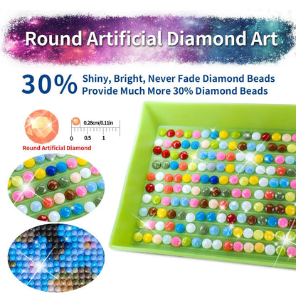 JYLMOOD 2 Packs Cartoon Diamond Painting Kits for Adults 5D Diamond Art Kits for Adults Beginner,DIY Full Drill Diamond Rhinestone with Tools Accessories for Home Wall Decor Christmas 12x16inch