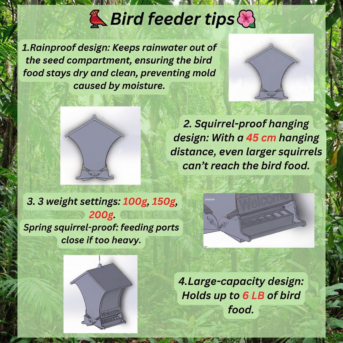 Wildpark Squirrel Proof Bird Feeders for Outdoors, 5LB Metal Hanging Feeders, Large Wild Feeders for Cardinals, Chickadees, Durable Backyard Feeders -One in Blue