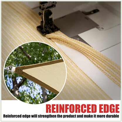 Colourtree 10' x 20' Beige Sun Shade Sail Rectangle Canopy Fabric Cloth Screen, Water Permeable & UV Block UPF50, Heavy Duty, Carport Patio Outdoor - (We Customize Size)