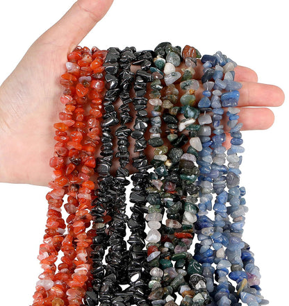 LAIDANLA Black Hematite 400pcs Natural Chip Stone Beads 5-8mm Healing Crystal Irregular Gemstones Drilled DIY Loose Rocks Bead Crystal for Bracelet Earrings Necklace Jewelry Making Crafting