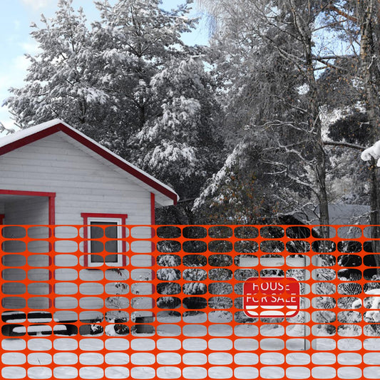 Temporary Fencing, Plastic Mesh 3.3'x164' Roll with 100pcs Ties, Reusable Garden Fencing for Dog, Deer Fences, Construction, Animal Barrier, Poultry, Snow Fence, Orange