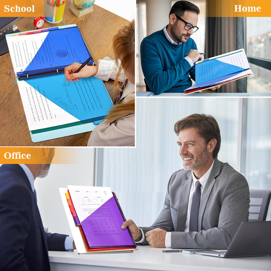 SUQJOY 8-Tab Dividers for 3 Ring Binder, 24 Count Binder Dividers with Pockets, Subject Dividers, 3-Hole Plastics Sheets Protectors for US Letter Size in 0.5", 1",2" Binders, Vibrant 8 Color, 3 Packs