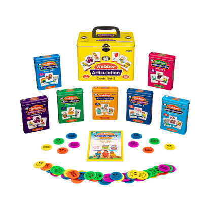 Super Duper Publications | Set of 7 Webber® Articulation Card Decks with Animal Artic Pairs (Bundle Set 3) | Educational Learning Resource for Children