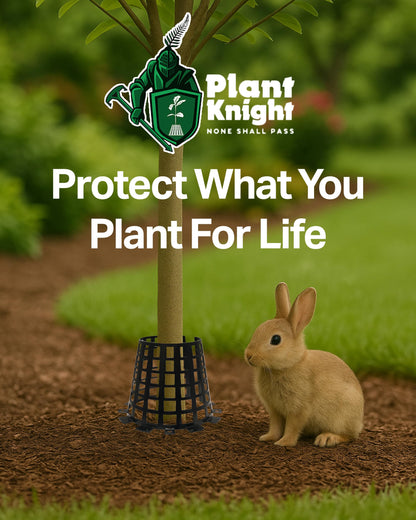 Plant Knight Tree Trunk Protectors for Saplings & Young Trees - Tree Guards Animal-Proof Wraps Against Deer, Rabbits & Rodents - UV-Resistant Weatherproof Bark Protection 3 Pack Black