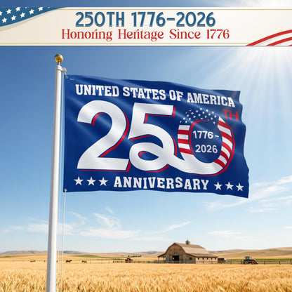 FLAGWIX American 250 Years Anniversary Flag - Polyester Double-sided Yard Flags For Outside Grommet Flag, 3x5 ft - 4th of July Decorations for Home Yard Garden Decor Banner, Gifts For Men Women