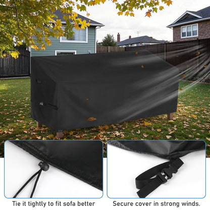 Iptienda Outdoor Bench Cover for SERWALL Benches, 49inch Patio Bench Covers Waterproof Heavy Duty for Entryway Bench/Garden Benches, Black-49x23x35in
