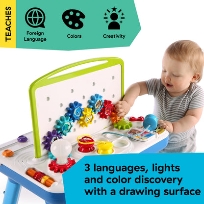 Baby Einstein Curiosity Table Activity Play Station, Montessori Floor Toy and Interactive Workbench, 12 Months and Up