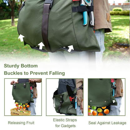 Cover Geny Gardening Apron Waterproof Cross Back Apron, 600D Heavy Duty Apron Harvest with Pockets, Adjustable Straps and Quick Release (green)