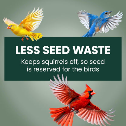 Perky-Pet 336-1SR Squirrel-Be-Gone Squirrel Proof Bird Feeder, 2LB, Outdoor Wild Bird Feeder with Weight-Activated Perches
