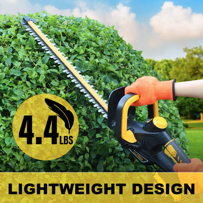 22-Inch Cordless Hedge Trimmer (No Battery), Compatible with DeWalt 20V Battery, 180° Rotating Handle, 0.63" Cutting Capacity, 4.4 lbs Lightweight Bush Clipper with Battery Protection
