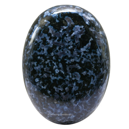 Amazing Gemstone Indigo Gabbro Jasper Palm Stone - Hot Massage Worry Stone for Natural Body Chakra Balancing, Reiki Healing and Crystal Grid