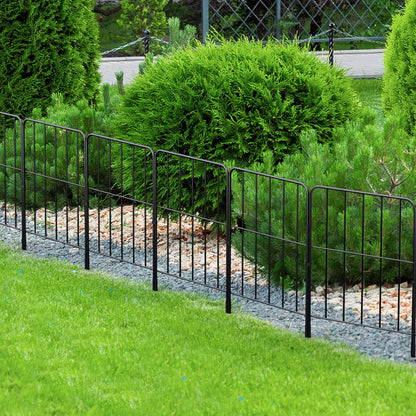 OUSHENG 24'' (H) Garden Fence 25 Panels, Total 27ft (L) Rustproof Metal Wire Fencing Border Animal Barrier, Flower Edging for Landscape Patio Yard Outdoor Decor, Square