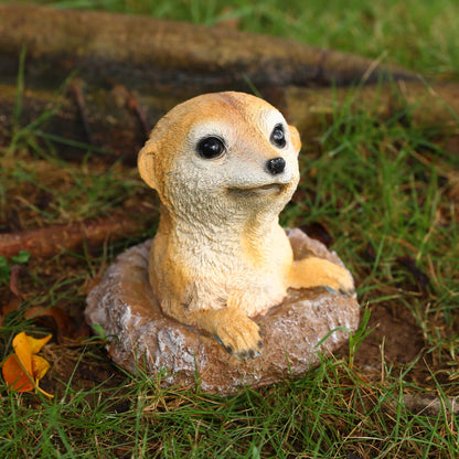 BLLTLLW Meerkat Statue Garden Decor Lawn Animal Sculpture Ourdoor Decoration Funny Yard Ornaments Resin Figurine for Garden or Home 5.3inch