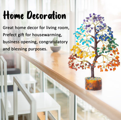 Crocon® 7 Chakra Turquoise Crystals Tree Of Life Birthday Gifts For Women, Men & Friends | Home & Office Decor, Money Tree Healing Crystals Gift | Mom Gift Ideas Housewarming Gifts New Home Sister Dad