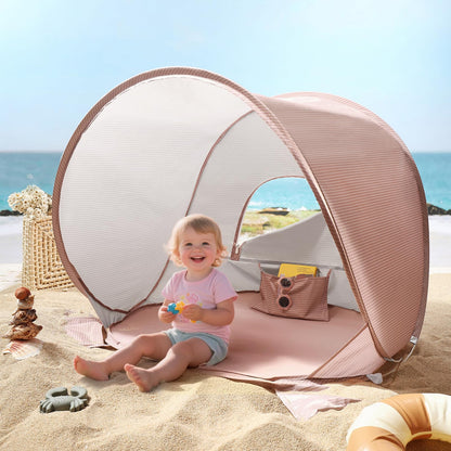 Tiny Land Baby Beach Tent – Pop Up Baby Tent with UV Protection, Portable Baby Beach Essentials, 35"x28"x32" Sun Shelter for Infants, Baby Outdoor Use (Pink)