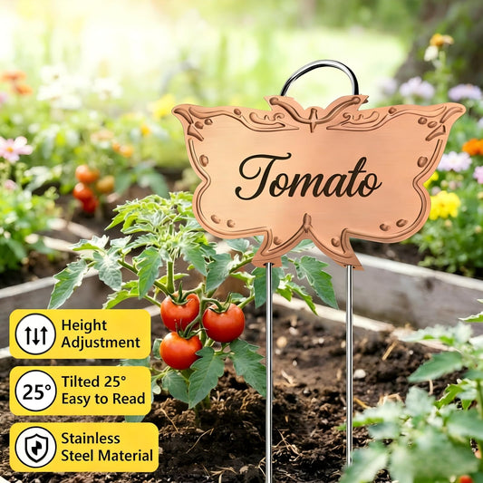 XPIEYSOL Metal Plant Labels 11in Tall 30 Pack Rose Gold Outdoor Waterproof Garden Label Large Garden Seed Stake Tags for Flowers Fruits and Vegetables