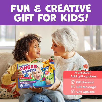 Finger Paint for Toddlers 1-3+, Washable Paint for Kids - Toddler Finger Painting - Non Toxic Baby Safe Toddler Art Supplies for Hand and Feet - Preschool Learning Activities Gifts for Kids Ages 2-4