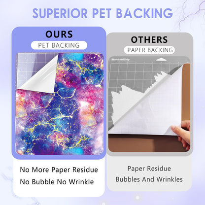 Galaxy Permanent Vinyl Roll- 12 * 8ft Purple Galaxy Permanent Adhesive Vinyl for Mugs Decors Self Adhesive Sticker