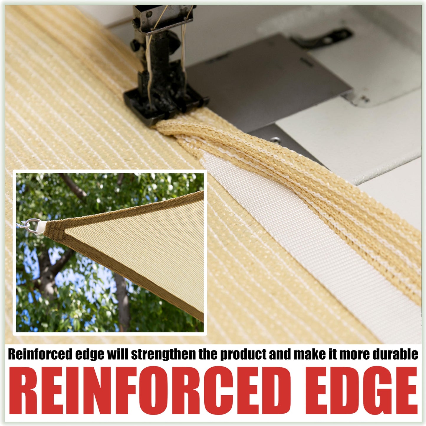 Royal Shade Beige 12' x 16' Sun Shade Sail Rectangle RSTAPRN1216-200GSM - Pergola Shade Sails Canopy for Patio - Canopy Mesh Fabric UV Block - Commercial Heavy Duty (We Make Custom Sizes)