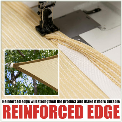Royal Shade Beige 12' x 16' Sun Shade Sail Rectangle RSTAPRN1216-200GSM - Pergola Shade Sails Canopy for Patio - Canopy Mesh Fabric UV Block - Commercial Heavy Duty (We Make Custom Sizes)