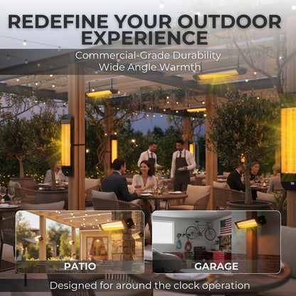 ZeboZap KDHT1500 1500W Infrared Electric Patio Heater for Gazebos, Pergolas, Decks, Garages, Backyards & Restaurants | Wall & Post Mounted Outdoor Heater