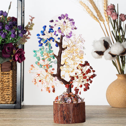 Crysmona Premium 7 Healing Chakra Tree of Life, Crystals and Healing Stones,- Crystal Tree for Positive Energy, Home Office Decor, Spiritual Gifts for Women