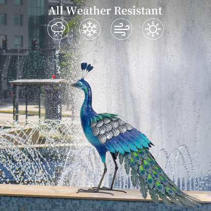 chisheen Metal Peacock Statue Garden Decor Yard Art Sculpture Outdoor Decoration for Lawn,Patio,Backyard,Housewarming Birthday Gifts for Women,Mom,Grandma