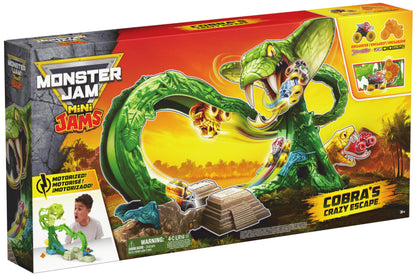 Monster Jam Mini Jams, Cobra’s Crazy Escape 28” Motorized Playset, 2 Exclusive Die-Cast ThunderROARus and JCB Digatron Monster Trucks, Kids Toys for Boy and Girls Ages 3 and up