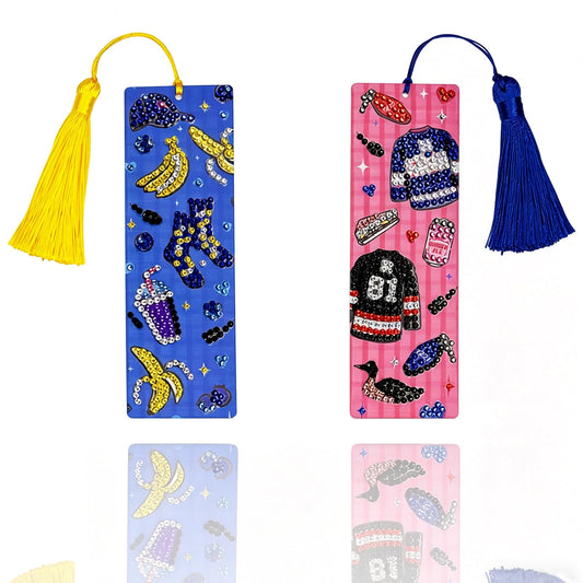 2 pcs Rivalry Inspired Diamond Painting Bookmarks, Heated Hockey Romance Themed Acrylic DIY Diamond Art Kits for Adults