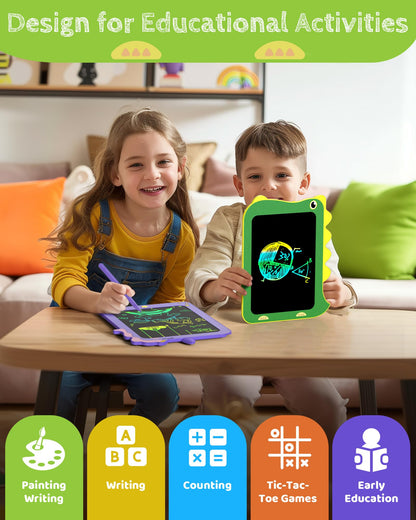 TEKFUN Toddler Boy Toys, 2 Pack LCD Writing Tablet for Kids, Doodle Board Dinosaur Toys, Travel Essentials for 3 4 5 6 Year Old Boys Girls, Easter Birthday Christmas Gift (8.5inch Green*2)
