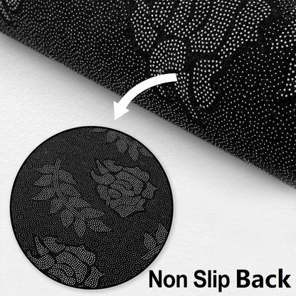 Adult Bohemian Exotic Indoor Floor Mat 3x5 Jacquard Damask Carpet Antique Victorian Baroque Area Rug Butterfly Floral Pattern Decorative Rug for Bedroom Living Room Non Slip,Brown Black